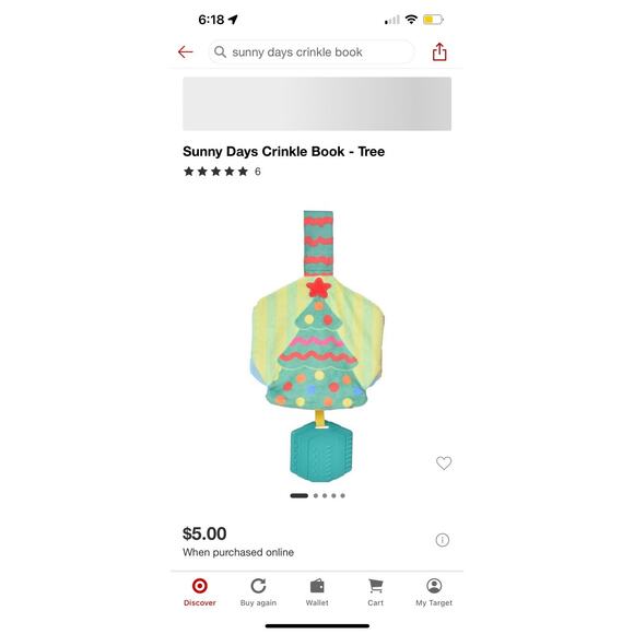 Sunny Days Christmas Tree Crinkle Book Plush Activity & Teether Baby Toy - Picture 2 of 5